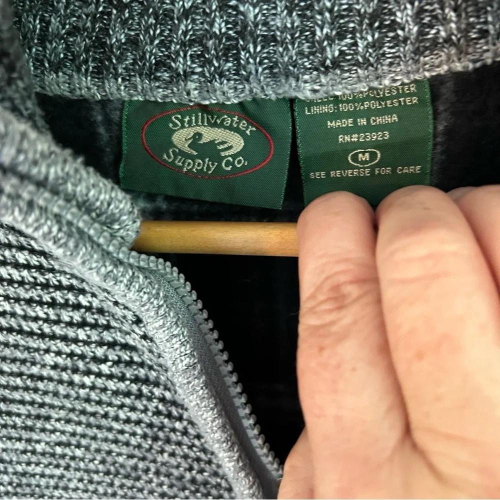 Stillwater Supply Co. Men’s Zip Fleece-Lined Knit Cardigan. Size Medium.